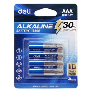 DELI AAA ALKALINE BATTERY(PACK OF 4)- 18505 - Karout Online -Karout Online Shopping In lebanon - Karout Express Delivery