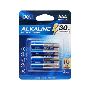 DELI AAA ALKALINE BATTERY(PACK OF 4)- 18505 - Karout Online -Karout Online Shopping In lebanon - Karout Express Delivery