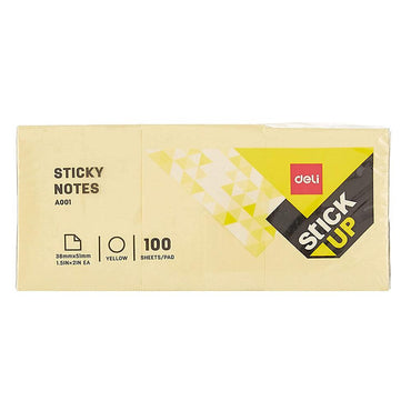 Deli 100-Sheets Sticky Notes 38 mm x 51 mm /  A00153 - Karout Online -Karout Online Shopping In lebanon - Karout Express Delivery