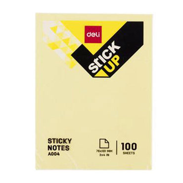 Deli A00453 STICKY NOTES 76×101 MM 100 SHEETS YELLOW - Karout Online -Karout Online Shopping In lebanon - Karout Express Delivery