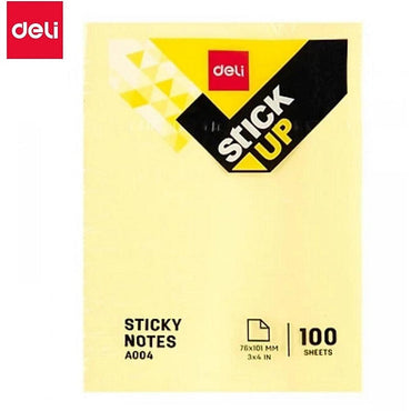 Deli A00453 STICKY NOTES 76×101 MM 100 SHEETS YELLOW - Karout Online -Karout Online Shopping In lebanon - Karout Express Delivery