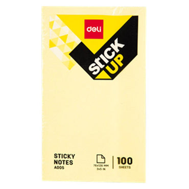 Deli EA00553 Sticky Notes 76 x 126 mm Yellow - Karout Online -Karout Online Shopping In lebanon - Karout Express Delivery