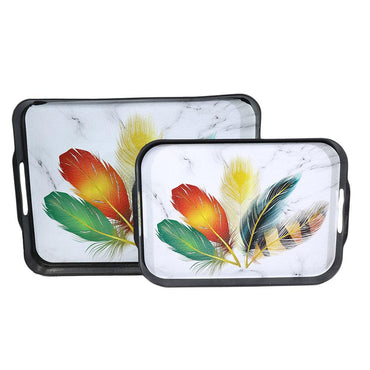 Plastic Decorative tray Set of 2 pcs - Karout Online -Karout Online Shopping In lebanon - Karout Express Delivery