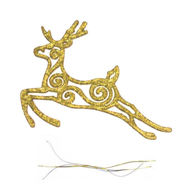 Christmas Glitter Deer Tree Decoration (2 Pcs) - Karout Online -Karout Online Shopping In lebanon - Karout Express Delivery
