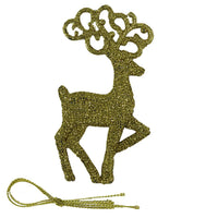 Christmas Glitter Walking Deer Tree Decoration (2 Pcs) - Karout Online -Karout Online Shopping In lebanon - Karout Express Delivery