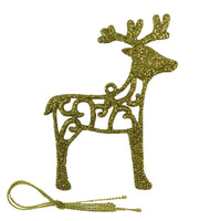 Christmas Glitter Standing Deer Tree Decoration (2 Pcs) - Karout Online -Karout Online Shopping In lebanon - Karout Express Delivery