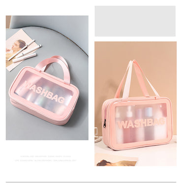 **(NET)**Multifunction Portable Large Capacity Pu Frosted Waterproof Cosmetic Bag / KC22-236 / 2106