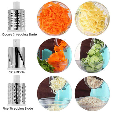 Manual Tabletop Drum Grater, 3 in 1 Rotary Shredder Slicer Grinder - CY-806 - Karout Online -Karout Online Shopping In lebanon - Karout Express Delivery
