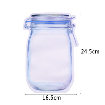 Reusable Plastic Mason Jar Zipper Bags Ziplock Home Saver Storage 10  Bags