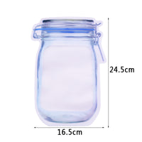 Reusable Plastic Mason Jar Zipper Bags Ziplock Home Saver Storage 10  Bags
