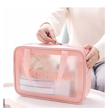 **(NET)**Multifunction Portable Large Capacity Pu Frosted Waterproof Cosmetic Bag / KC22-235 / kc23-209