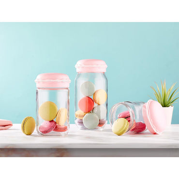 Hane Macaron Storage Jar Set 3 Sizes - Karout Online -Karout Online Shopping In lebanon - Karout Express Delivery
