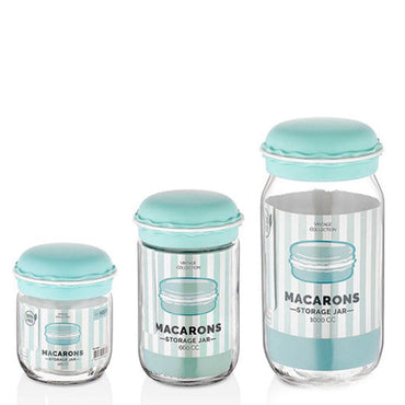 Hane Macaron Storage Jar Set 3 Sizes - Karout Online -Karout Online Shopping In lebanon - Karout Express Delivery