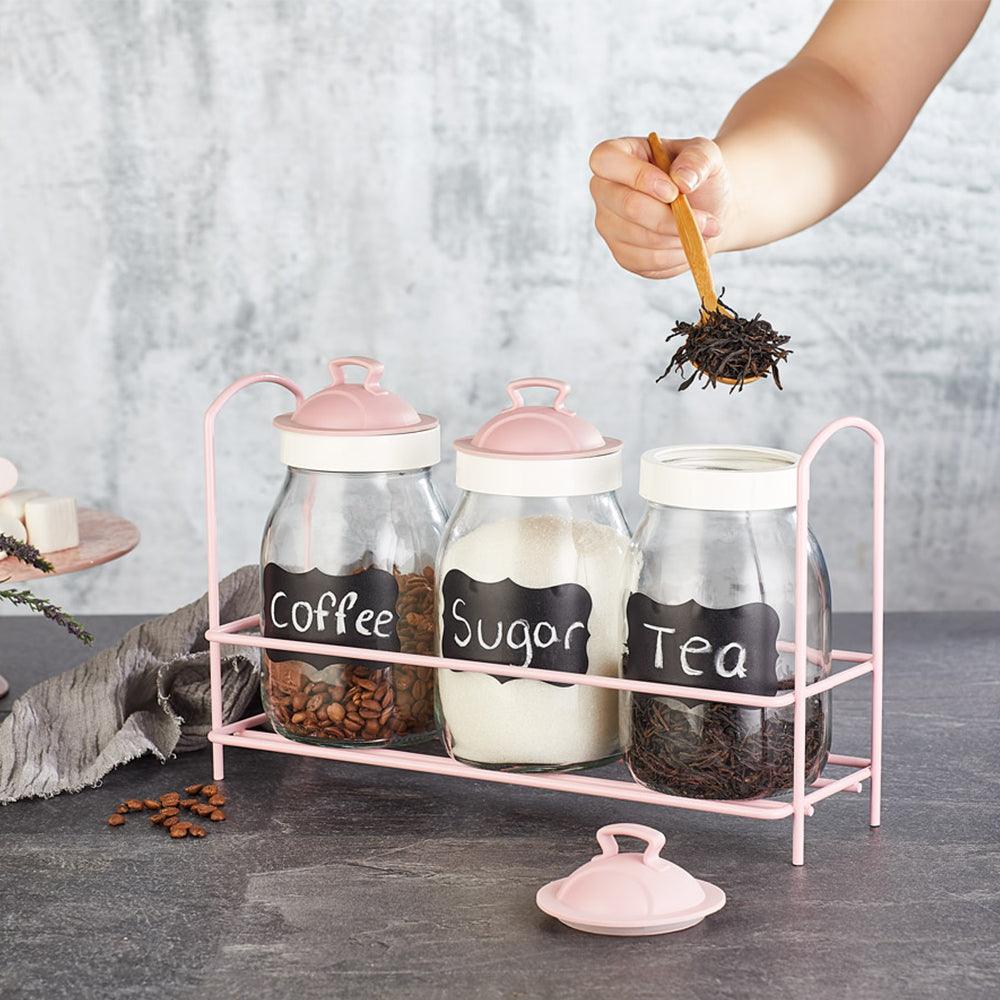 Hane Sumer Pink Spice Jar Set 3x with Chalk