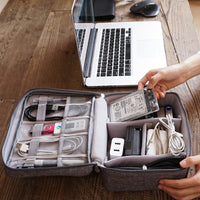 **(NET)**Travel Cable Bag Portable Digital USB Gadget Organizer Charger Wires Cosmetic Zipper Storage Pouch Kit Case