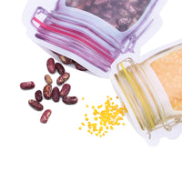 Reusable Plastic Mason Jar Zipper Bags Ziplock Home Saver Storage 10  Bags