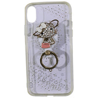 Phone Cover For Iphone X (Transparent with Decorative & grip Metal) / AE-56 - Karout Online -Karout Online Shopping In lebanon - Karout Express Delivery