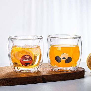 **NET**Double Glass Cup Creative Cartoon Design Cup / 9961409446015