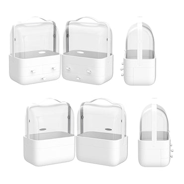 (Net) Cosmetic Organizer Make Up  Dustproof Beauty Storage Box  with Lid and Carry Handle / LD-288 / 31357