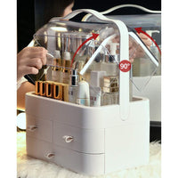 (Net) Cosmetic Organizer Make Up  Dustproof Beauty Storage Box  with Lid and Carry Handle / LD-288 / 31357