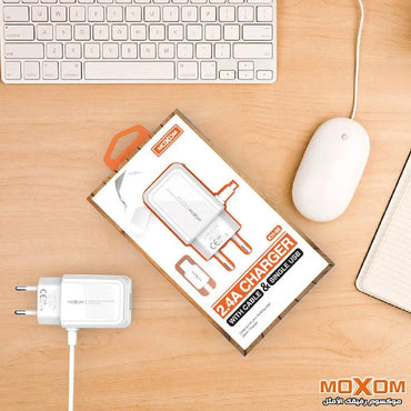 Shop Online MOXOM KH-66 CHARGER Built-in Cable with USB Fast Charging Port 2.4A High Quality MOXOM KH-66 CHARGER - Karout Online Shopping In lebanon