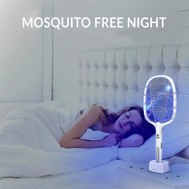 2 in 1 Electric Mosquitos Racket and Trap Lamp With Holder Base - Karout Online -Karout Online Shopping In lebanon - Karout Express Delivery