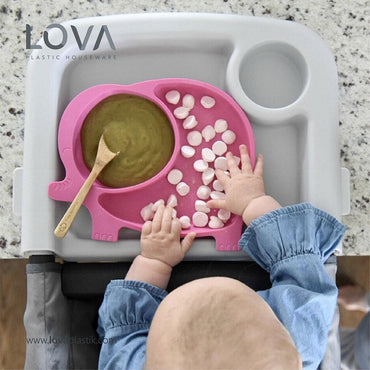 Lova Kids Food Plate Elephant - Karout Online -Karout Online Shopping In lebanon - Karout Express Delivery