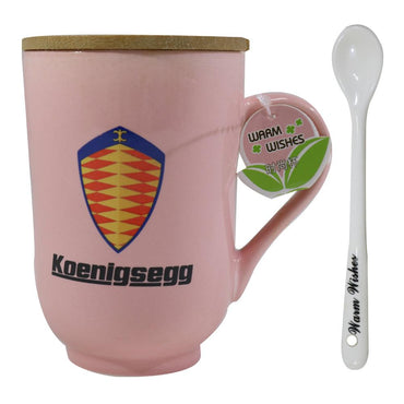 Mug with Wooden Lid And Spoon / I-207 - Karout Online -Karout Online Shopping In lebanon - Karout Express Delivery