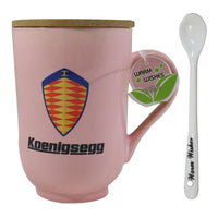 Mug with Wooden Lid And Spoon / I-207 - Karout Online -Karout Online Shopping In lebanon - Karout Express Delivery