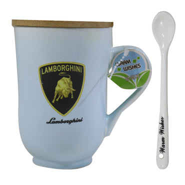 Mug with Wooden Lid And Spoon / I-207 - Karout Online -Karout Online Shopping In lebanon - Karout Express Delivery