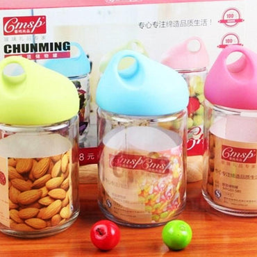 Colorful Clear Glass Jar  3 Pcs / MW-23 - Karout Online -Karout Online Shopping In lebanon - Karout Express Delivery