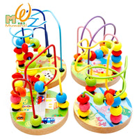 Traffic Around the Beads Children Kids Baby Colorful Wooden Mini Around Beads Educational Toy