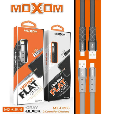 Shop Online MOXOM MX-CB08 Data/Charging Interface Flat Cable with Unique Lighting Support MOXOM MX-CB08 High Speed Transfer - Karout Online Shopping In lebanon