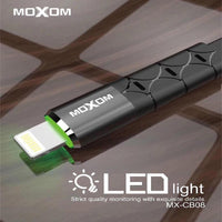 Shop Online MOXOM MX-CB08 Data/Charging Interface Flat Cable with Unique Lighting Support MOXOM MX-CB08 High Speed Transfer - Karout Online Shopping In lebanon