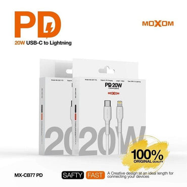 Shop Online MOXOM TYPE C to LIGHTNING CABLE PD 20W FAST CHARGE - Karout Online Shopping In lebanon