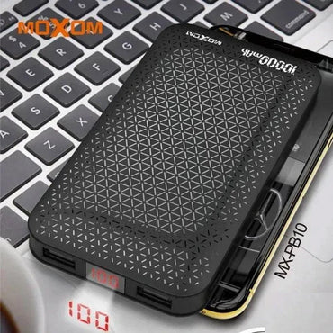Shop Online Moxom MX-PB10 Power Bank 10000mAh Dual Fast Charging Port with Display Moxom MX-PB10 Power Bank - Karout Online Shopping In lebanon
