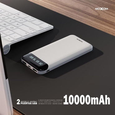 Shop Online Moxom power bank with LCD phone charger 2.4A output port power usb cable phone charging - Karout Online Shopping In lebanon