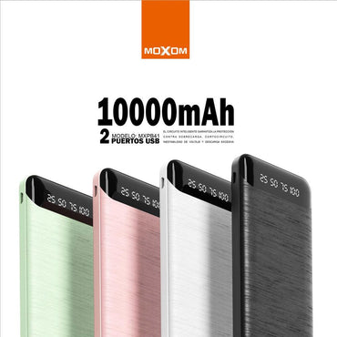 Shop Online Moxom power bank with LCD phone charger 2.4A output port power usb cable phone charging - Karout Online Shopping In lebanon