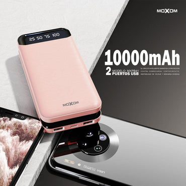 Shop Online Moxom power bank with LCD phone charger 2.4A output port power usb cable phone charging - Karout Online Shopping In lebanon