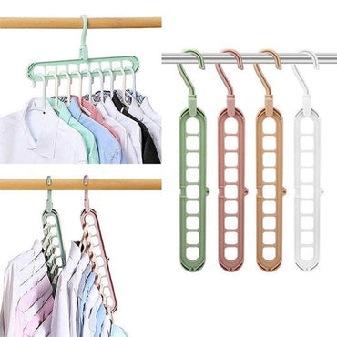 Multi-function Folding Hanger 9 Hole Rotating Magic Clothes Hanger Home Bedroom Storage Rack - Karout Online -Karout Online Shopping In lebanon - Karout Express Delivery