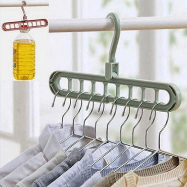 Multi-function Folding Hanger 9 Hole Rotating Magic Clothes Hanger Home Bedroom Storage Rack - Karout Online -Karout Online Shopping In lebanon - Karout Express Delivery