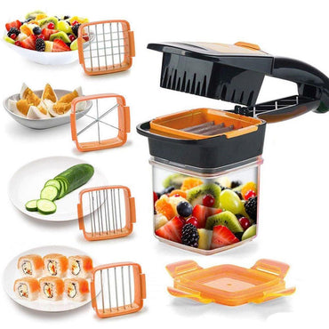 Nicer Dicer Quick Genius, 7 Pieces, Stainless Steel - Karout Online -Karout Online Shopping In lebanon - Karout Express Delivery