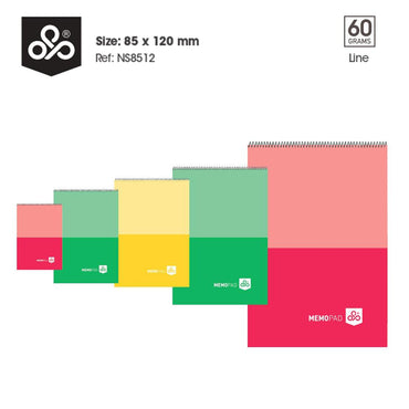 OPP MEMO PAD Spiral Bloc Note  60 Sheets - Line - Karout Online -Karout Online Shopping In lebanon - Karout Express Delivery