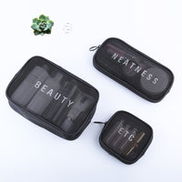**(NET)**New Style Travel Cosmetic Bag Portable Mesh Storage Bag Wash Storage Bag Bathroom Organizer Set
