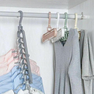 Organizers Multifunctional Magic Sliding Hanger 9 Hole Set of 3 pcs - Karout Online -Karout Online Shopping In lebanon - Karout Express Delivery