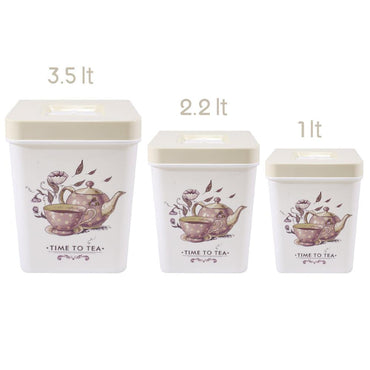 Kitchen Plastic Vintage Storage Set ( 3 Pcs) - Karout Online -Karout Online Shopping In lebanon - Karout Express Delivery