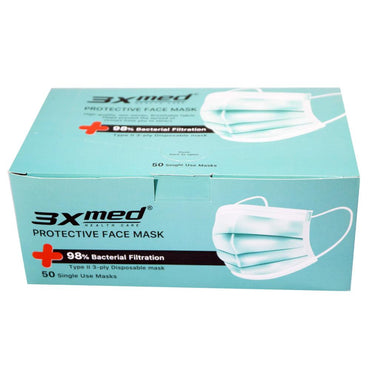 3Xmed Protective Mask Green 3 Ply 50 PCS - Karout Online -Karout Online Shopping In lebanon - Karout Express Delivery
