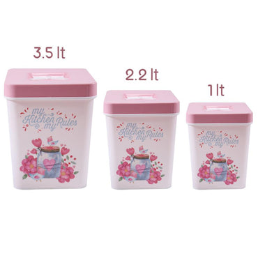 Kitchen Plastic Vintage Storage Set ( 3 Pcs) - Karout Online -Karout Online Shopping In lebanon - Karout Express Delivery