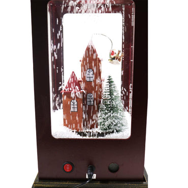 Christmas Wood Light Up Snow House with Music - Karout Online -Karout Online Shopping In lebanon - Karout Express Delivery
