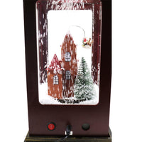 Christmas Wood Light Up Snow House with Music - Karout Online -Karout Online Shopping In lebanon - Karout Express Delivery